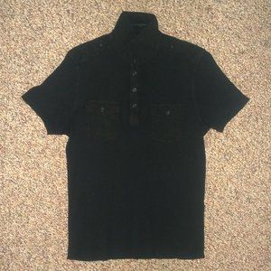 Men's EXPRESS Waffle Military-Style Polo Shirt